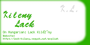 kileny lack business card